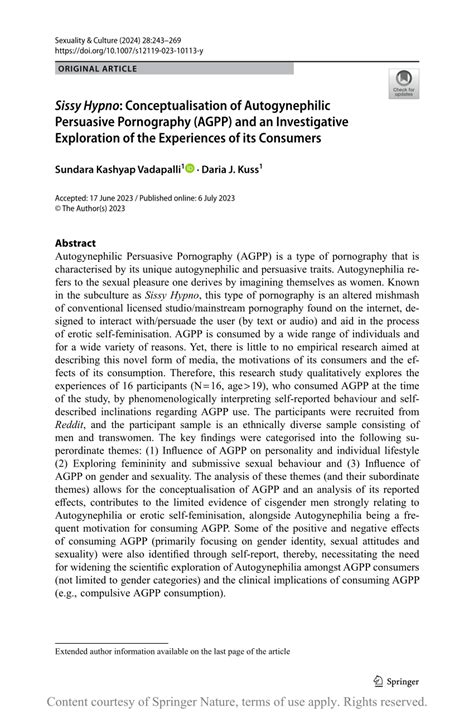 Sissy Hypno : Conceptualisation of Autogynephilic Persuasive